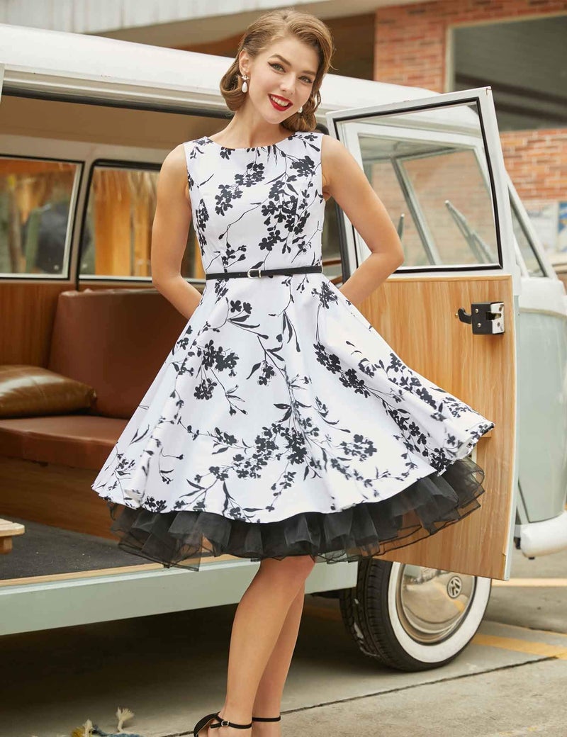 GRACE KARIN Womenâ€™s Spaghetti Strap Crinoline Voile Vintage Dress Slip Petticoat Under Dress (Black,L) - Image 3